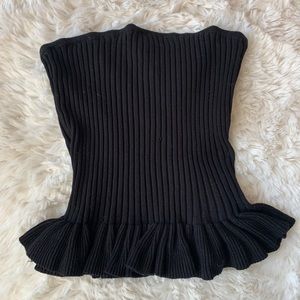 Black Sweater Peplum Tube-top 🖤